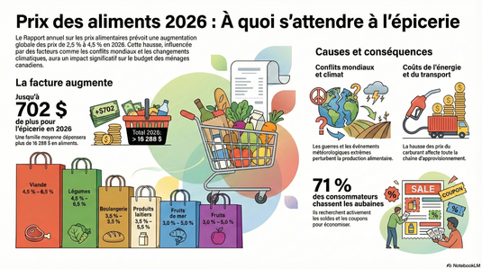 Prix des aliments 2026: À quoi s'attendre à l'épicerie