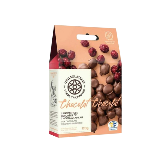 Milk chocolate coated cranberries