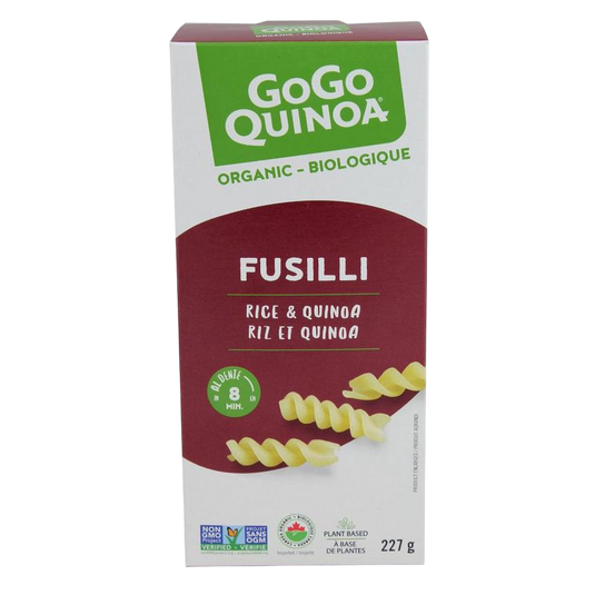 Organic rice and quinoa fusilli